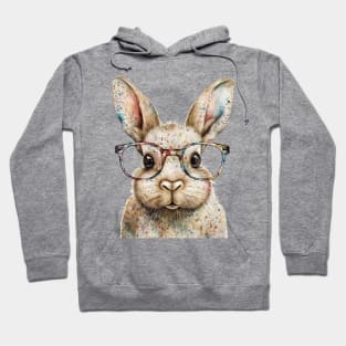 Cute Bunny With Glasses Hoodie